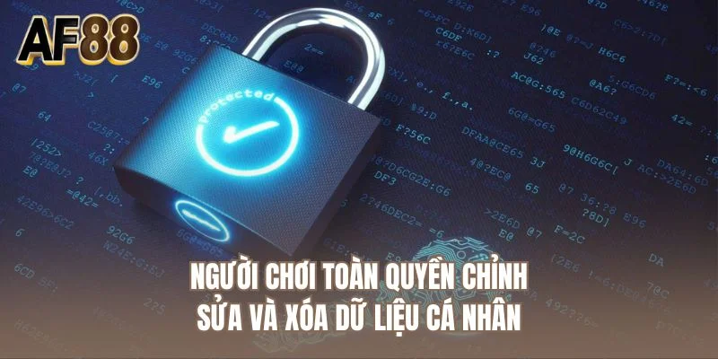 Người chơi toàn quyền chỉnh sửa và xóa dữ liệu cá nhân